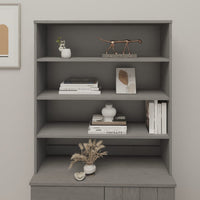 Thumbnail for Highboard-Oberteil HAMAR Hellgrau 90x30x100 cm Massivholz