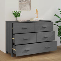 Thumbnail for Sideboard HAMAR Dunkelgrau 113x40x80 cm Massivholz Kiefer