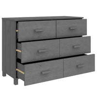 Thumbnail for Sideboard HAMAR Dunkelgrau 113x40x80 cm Massivholz Kiefer