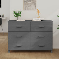 Thumbnail for Sideboard HAMAR Dunkelgrau 113x40x80 cm Massivholz Kiefer
