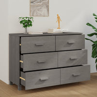 Thumbnail for Sideboard HAMAR Hellgrau 113x40x80 cm Massivholz Kiefer
