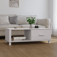 Thumbnail for Couchtisch HAMAR Weiß 100x55x35 cm Massivholz Kiefer