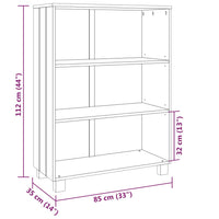 Thumbnail for Bücherschrank HAMAR Weiß 85x35x112 cm Massivholz Kiefer