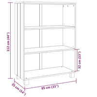 Thumbnail for Bücherschrank HAMAR Dunkelgrau 85x35x112 cm Massivholz Kiefer