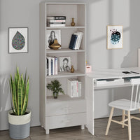 Thumbnail for Highboard HAMAR Weiß 60x35x180 cm Massivholz Kiefer