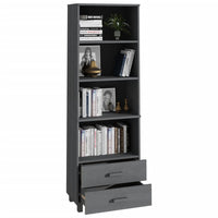 Thumbnail for Highboard HAMAR Dunkelgrau 60x35x180 cm Massivholz Kiefer