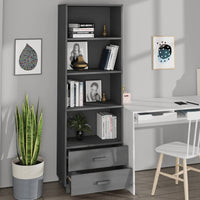 Thumbnail for Highboard HAMAR Dunkelgrau 60x35x180 cm Massivholz Kiefer