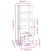 Thumbnail for Highboard HAMAR Dunkelgrau 60x35x180 cm Massivholz Kiefer