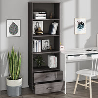Thumbnail for Highboard HAMAR Hellgrau 60x35x180 cm Massivholz Kiefer