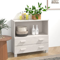 Thumbnail for Sideboard HAMAR Weiß 85x35x80 cm Massivholz Kiefer