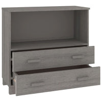 Thumbnail for Sideboard HAMAR Hellgrau 85x35x80 cm Massivholz Kiefer