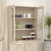 Thumbnail for Highboard-Oberteil HAMAR Honigbraun 85x35x100 cm Massivholz