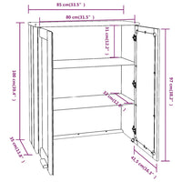 Thumbnail for Highboard-Oberteil HAMAR Honigbraun 85x35x100 cm Massivholz