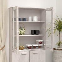 Thumbnail for Highboard-Oberteil HAMAR Weiß 85x35x100 cm Massivholz