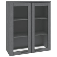 Thumbnail for Highboard-Oberteil HAMAR Dunkelgrau 85x35x100 cm Massivholz