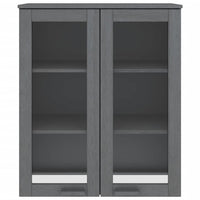 Thumbnail for Highboard-Oberteil HAMAR Dunkelgrau 85x35x100 cm Massivholz