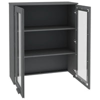 Thumbnail for Highboard-Oberteil HAMAR Dunkelgrau 85x35x100 cm Massivholz
