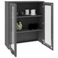 Thumbnail for Highboard-Oberteil HAMAR Dunkelgrau 85x35x100 cm Massivholz