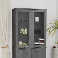 Thumbnail for Highboard-Oberteil HAMAR Dunkelgrau 85x35x100 cm Massivholz