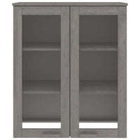 Thumbnail for Highboard-Oberteil HAMAR Hellgrau 85x35x100 cm Massivholz