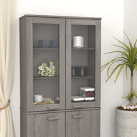 Thumbnail for Highboard-Oberteil HAMAR Hellgrau 85x35x100 cm Massivholz