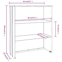 Thumbnail for Highboard-Oberteil HAMAR Weiß 85x35x100 cm Massivholz