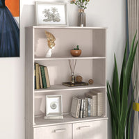 Thumbnail for Highboard-Oberteil HAMAR Weiß 85x35x100 cm Massivholz