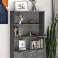 Thumbnail for Highboard-Oberteil HAMAR Dunkelgrau 85x35x100 cm Massivholz