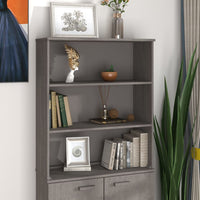 Thumbnail for Highboard-Oberteil HAMAR Hellgrau 85x35x100 cm Massivholz
