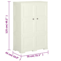 Thumbnail for Kunststoffschrank 79x43x125 cm Holzdesign Vanilleeis