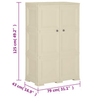 Thumbnail for Kunststoffschrank 79x43x125 cm Holzdesign Angora-Weiß