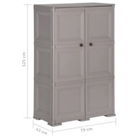 Thumbnail for Kunststoffschrank 79x43x125 cm Holzdesign Grau