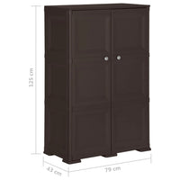 Thumbnail for Kunststoffschrank 79x43x125 cm Holzdesign Braun