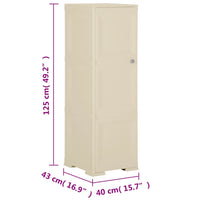 Thumbnail for Kunststoffschrank 40x43x125 cm Holzdesign Angora-Weiß