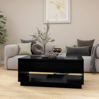 Thumbnail for Couchtisch Schwarz 102,5x55x44 cm Holzwerkstoff