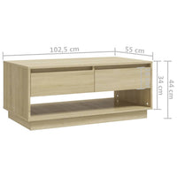 Thumbnail for Couchtisch Sonoma-Eiche 102,5x55x44 cm Holzwerkstoff