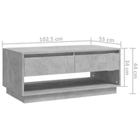 Thumbnail for Couchtisch Betongrau 102,5x55x44 cm Holzwerkstoff