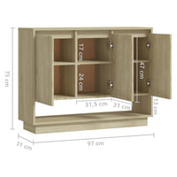 Thumbnail for Sideboard Sonoma-Eiche 97x31x75 cm Holzwerkstoff