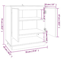 Thumbnail for Sideboard Weiß 70x41x75 cm Holzwerkstoff
