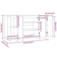 Thumbnail for Sideboard Schwarz 135x41x75 cm Holzwerkstoff