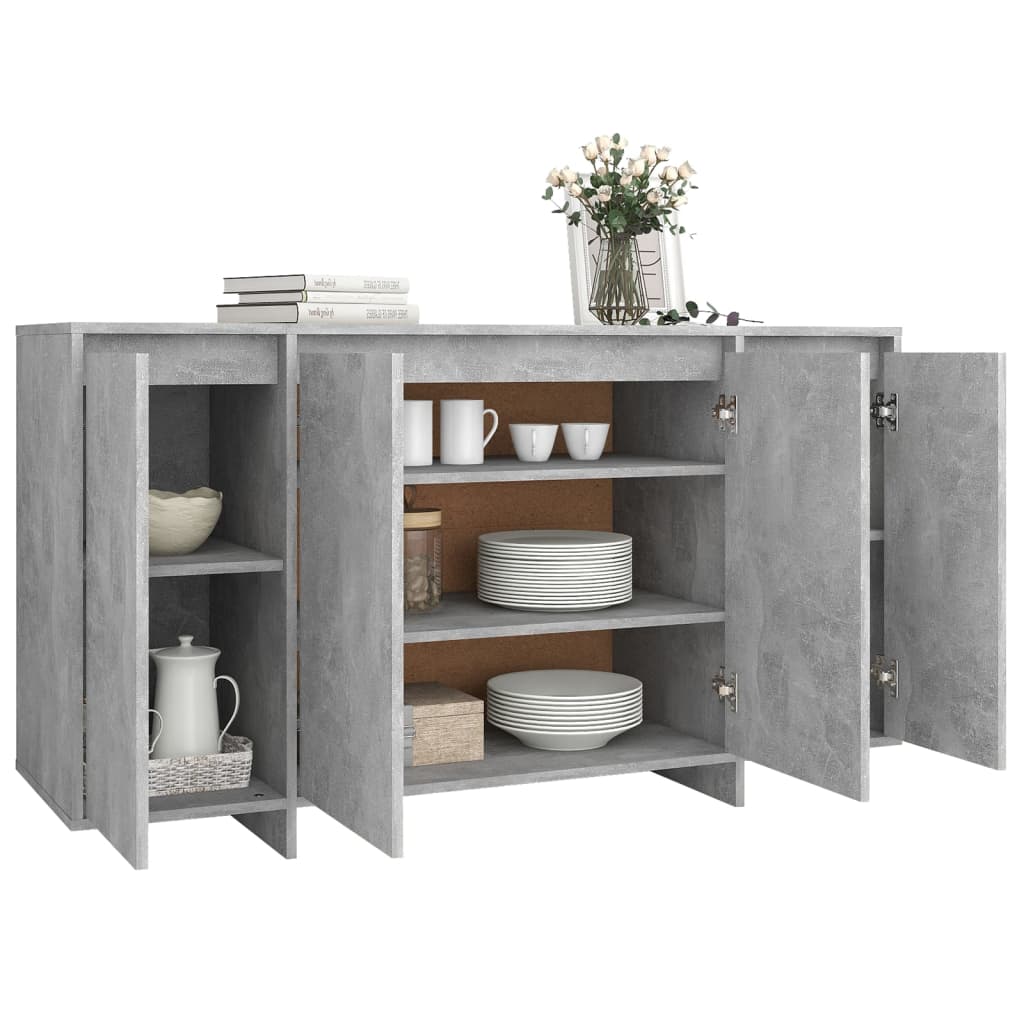 Sideboard Betongrau 135x41x75 cm Holzwerkstoff