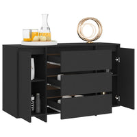 Thumbnail for Sideboard mit 3 Schubladen Schwarz 120x41x75 cm Holzwerkstoff