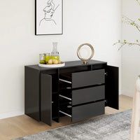 Thumbnail for Sideboard mit 3 Schubladen Schwarz 120x41x75 cm Holzwerkstoff