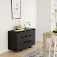 Thumbnail for Sideboard mit 3 Schubladen Schwarz 120x41x75 cm Holzwerkstoff