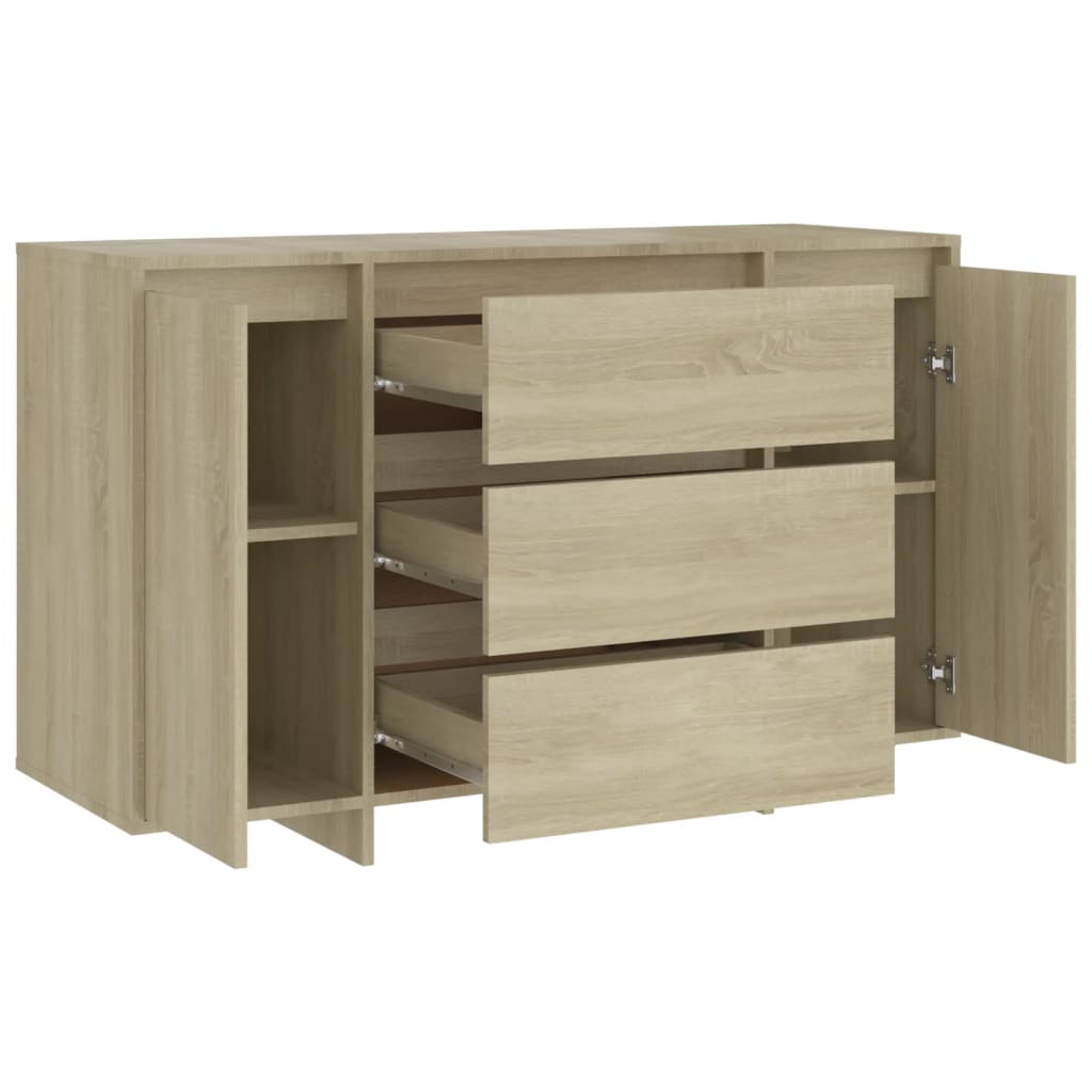 Sideboard 3 Schubladen Sonoma-Eiche 120x41x75 cm Holzwerkstoff