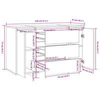 Thumbnail for Sideboard 3 Schubladen Sonoma-Eiche 120x41x75 cm Holzwerkstoff