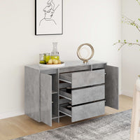 Thumbnail for Sideboard mit 3 Schubladen Betongrau 120x41x75 cm Holzwerkstoff