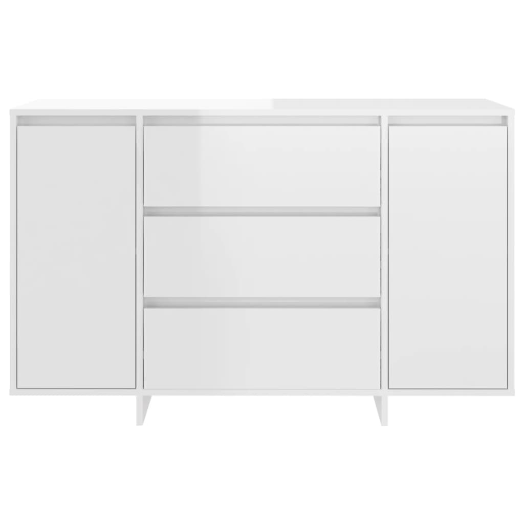 Sideboard 3 Schubladen Hochglanz-Weiß 120x41x75cm Holzwerkstoff