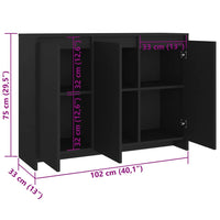 Thumbnail for Sideboard Schwarz 102x33x75 cm Holzwerkstoff