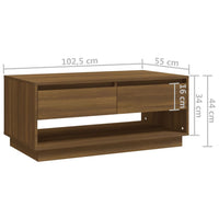 Thumbnail for Couchtisch Braun Eichen-Optik 102,5x55x44 cm Holzwerkstoff